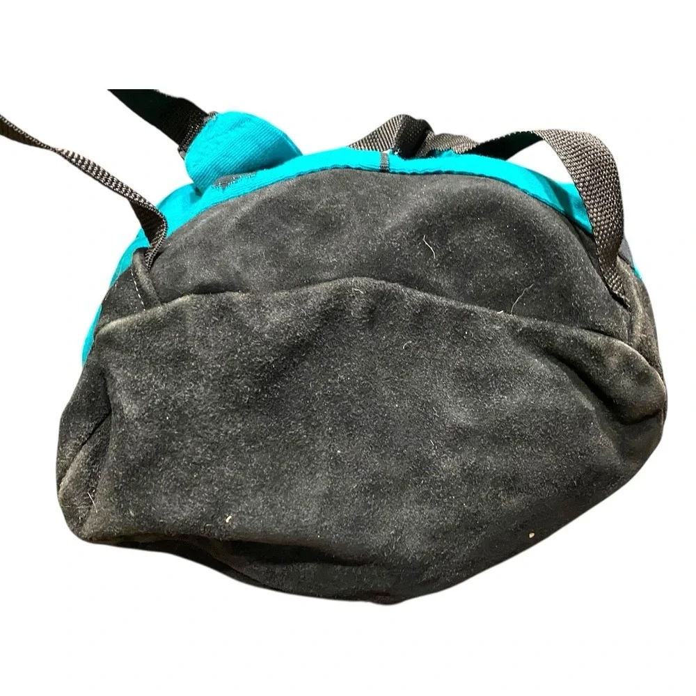 Vintage 90s Y2K LEI Black Faux Leather Suede Mini‎ Backpack Bag w Wallet Pocket